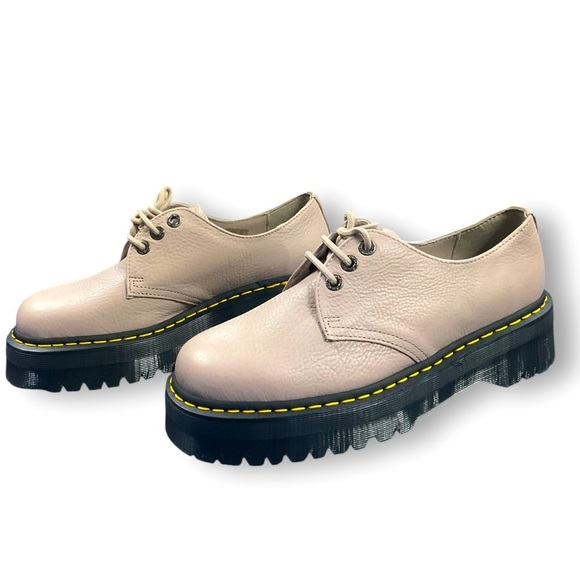 🥾 Dr. Martens 1461 Quad 3-Eye Shoes Taupe Leather Unisex Size‎ 10 NEW